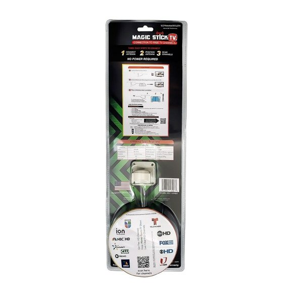 Magic Stick MS1 TV 2 Digital TV Antenna Enhanced VHF UHF Reception 4K Jumbo 18" - Picture 3 of 5